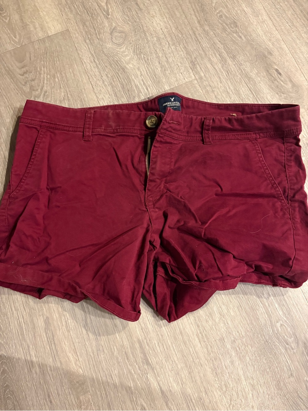 American Eagle Outfitters Wine Red Women's Chino Shorts